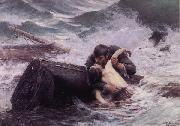 Alfred Guillou Adieu oil